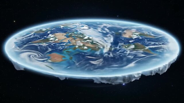 Flat earth map depicts a flat planet, suitable for digital design, conspiracy theory concept, educational purposes, and controversial topics. - Powered by Adobe