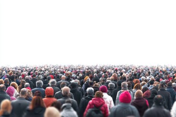 Crowd of People on a Plain White Background - Studio Shot - High Key Lighting.