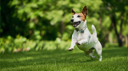 jack russell terrier playing with ball