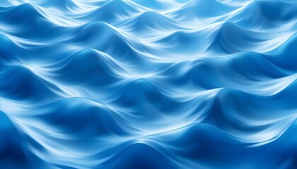 Abstract, flowing blue waves, resembling water or fabric