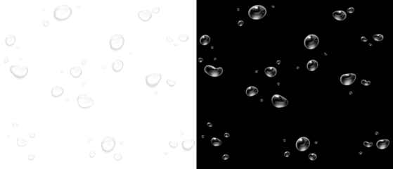 Realistic water drops. PNG drops, condensation on the window, transparent water drop. Abstract water drops, bubbles on transparent background, digital liquid design, Stock royalty free	