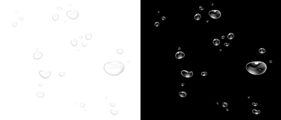 Realistic water drops. PNG drops, condensation on the window, transparent water drop. Abstract water drops, bubbles on transparent background, digital liquid design, Stock royalty free	