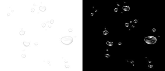 Realistic water drops. PNG drops, condensation on the window, transparent water drop. Abstract water drops, bubbles on transparent background, digital liquid design, Stock royalty free	