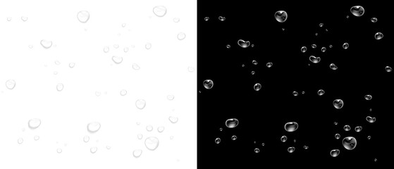 PNG Realistic Water Drops on Glass. Wet Window Rain Condensation on Transparent Background