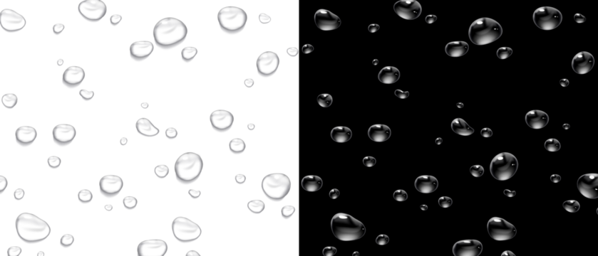 PNG Realistic Water Drops on Glass. Wet Window Rain Condensation on Transparent Background