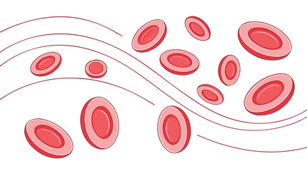 Stylized Red Blood Cells in Continuous Line Art