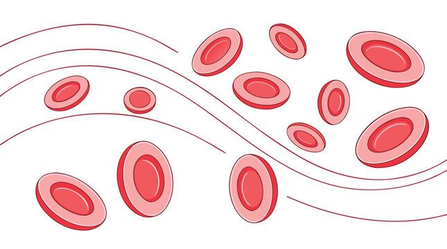 Stylized Red Blood Cells in Continuous Line Art
