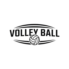 Volleyball graphic design with ball and text in black color