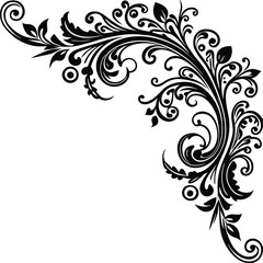 Victorian Filigree Floral Corner With Tight Curls