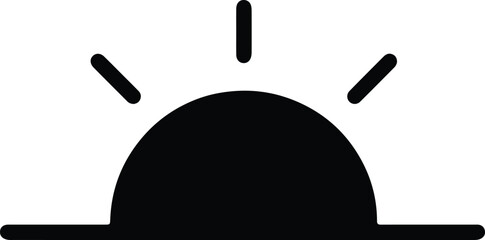 Silhouette sunrise minimal rising sun sunshine vector Illustrator