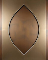 Elegant metallic wall decor featuring a central oval motif in warm bronze tones design