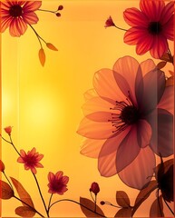 Floral symphony: delicate blooms in a golden frame creating a romantic ambiance