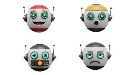 Robot faces expressions illustration