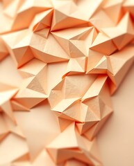 Geometric paper craft creating soft angular origami textured pattern