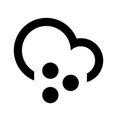 Hailstorm weather icon, outline cloud with hailstone symbols