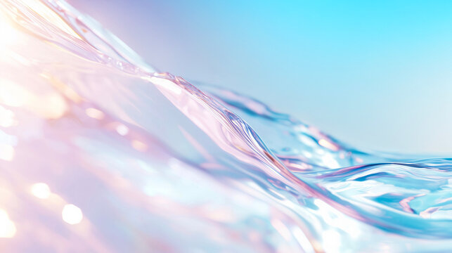 透明感あふれる流れる水の美しい流れ（清潔感・美容・高級感）	