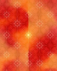 Warm floral patterns in red orange tones as an abstract backdrop