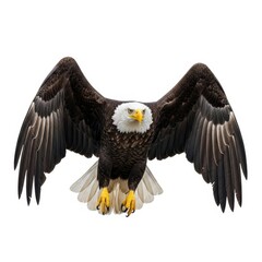 Obraz premium Majestic bald eagle in flight with wings spread wide
