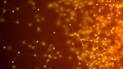 Abstract digital connection dots and lines. Technology background. Network connection structure. Plexus effect. 3d	