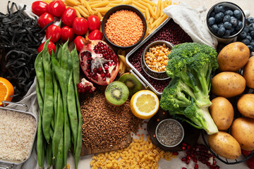 Healthy low carbs products. Ketogenic diet concept.