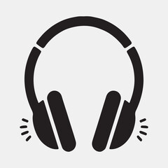 Vector illustration of over-ear headphones with audio indicator.
