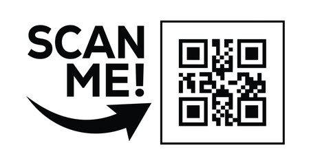 QR code scan icon set. Scan me frame. QR code scan for smartphone. QR code for mobile app, payment and identification. Vector illustration.