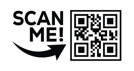 QR code scan icon set. Scan me frame. QR code scan for smartphone. QR code for mobile app, payment and identification. Vector illustration.