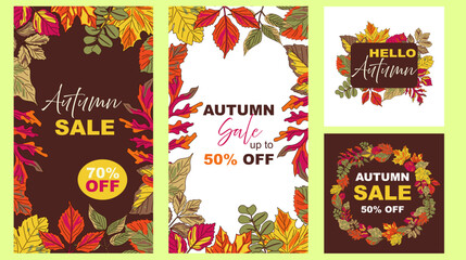 Celebrating autumn with vibrant leaves and a seasonal sale promoting incredible discounts on festive favorites