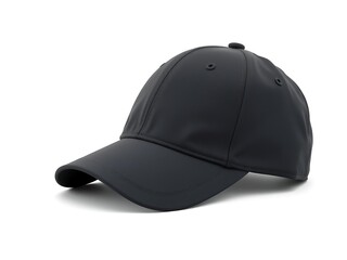 Fototapeta premium Simple charcoal gray cap mockup on solid light background – clean digital product rendering for streetwear, casual uniform design, branded headwear concepts, and modern merchandise presentation visual