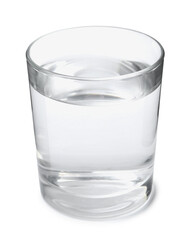 Glass with dirty water isolated on white