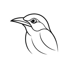Obraz premium A bee-eater bird head line art silhouette vector illustration on white background