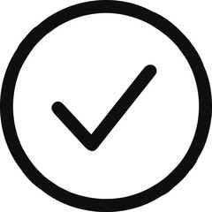 checkmark line icon within a circle. Tick mark, yes, confirmation, approval icon, editable vector illustration 