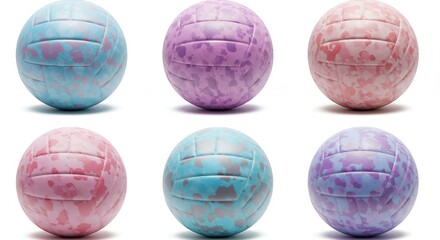 Colorful pastel volleyball collection