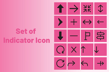 Set of Indicator Icon Directional Arrows and Symbols