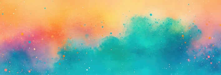Fototapeta premium Vibrant Colorful Watercolor Texture, Abstract Background with Brush Strokes and Splatters