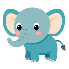 Naklejka premium Surprised baby elephant cartoon