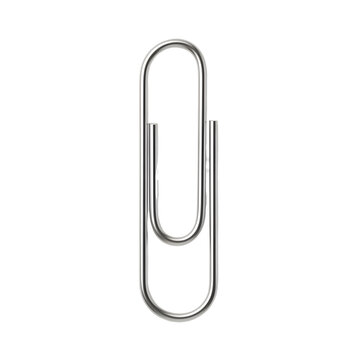 Shiny paperclip against simple black background