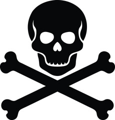 Black Head skull silhouette vector illustration