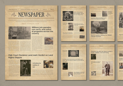 Classic Vintage Newspaper Design Template