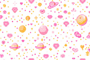 pixel pattern background of galaxy