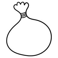 Hand drawn doodle full garbage bag on white background.