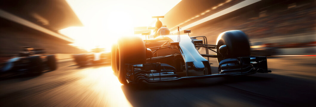 black formula one racing car is driving fast on the track in the f1 race