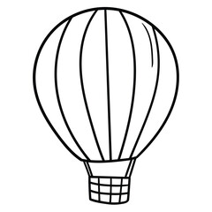 Hand drawn doodle hot air balloon on white background.