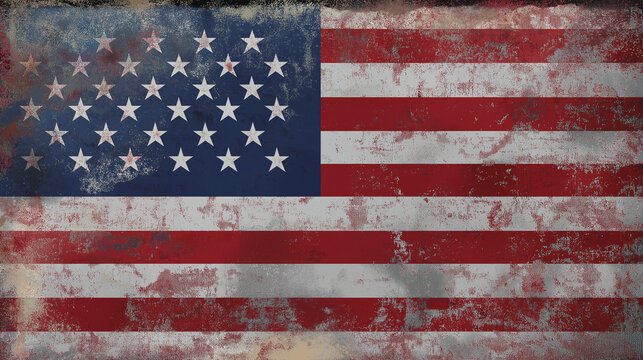 Holographic American Flag Overlay with Iridescent Red, White, and Blue in Futuristic Style - Powered by Adobe