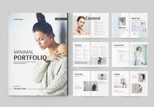 Minimal Portfolio Brochure Template Layout For Fashion Designer