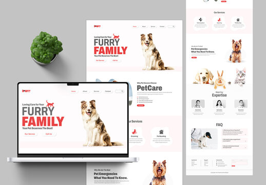 Pet Care Services Landing Page UI Template