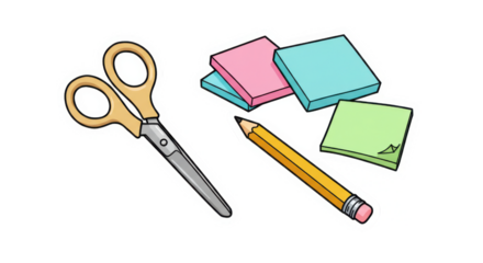 Back to School Stationery Sticker Set