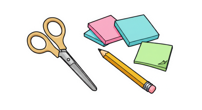Back to School Stationery Sticker Set