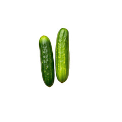 Fresh Green Cucumbers on a Transparent background for Healthy Diet