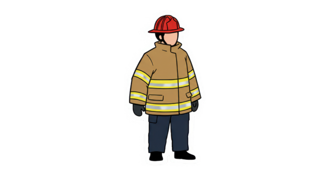 Brave Firefighter Cartoon Character Illustration